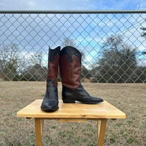 Brown & Black Leather Western Boots